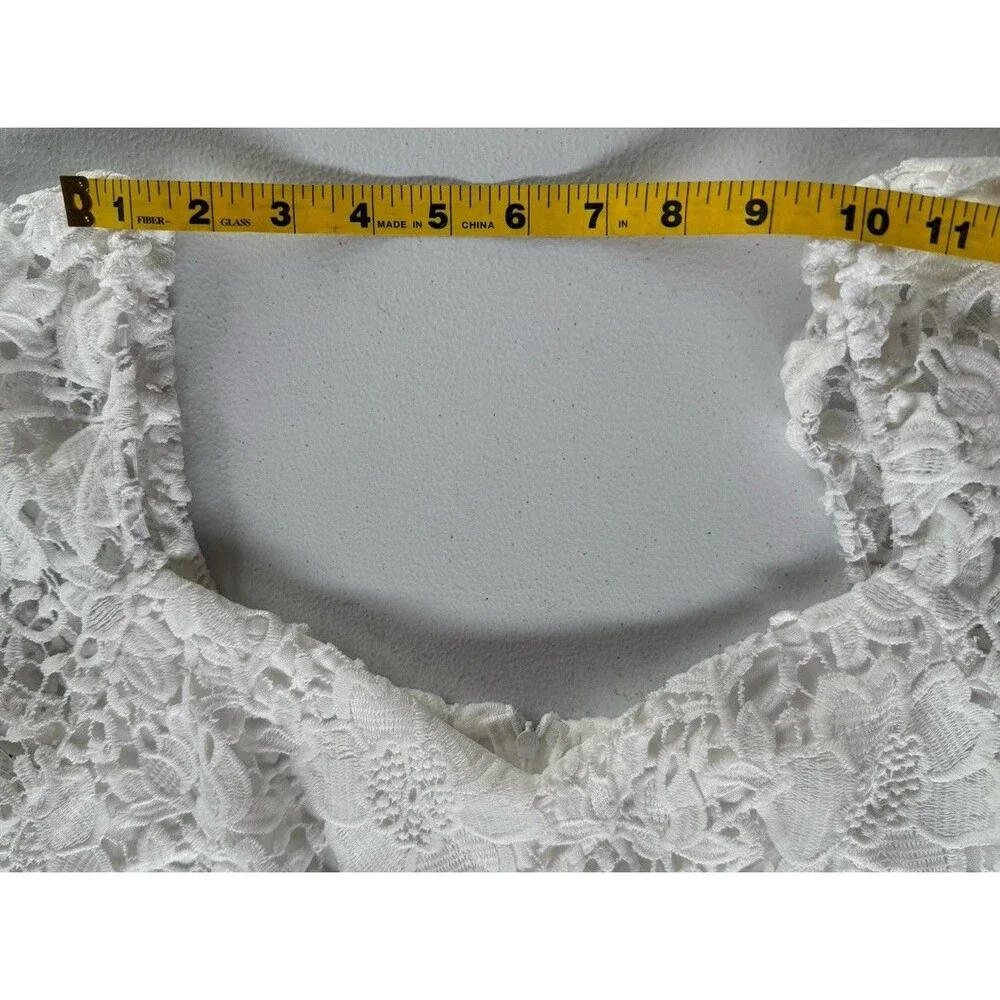 JJ's House Adelita White Lace Midi Dress Size L #312108 - Picture 12 of 16